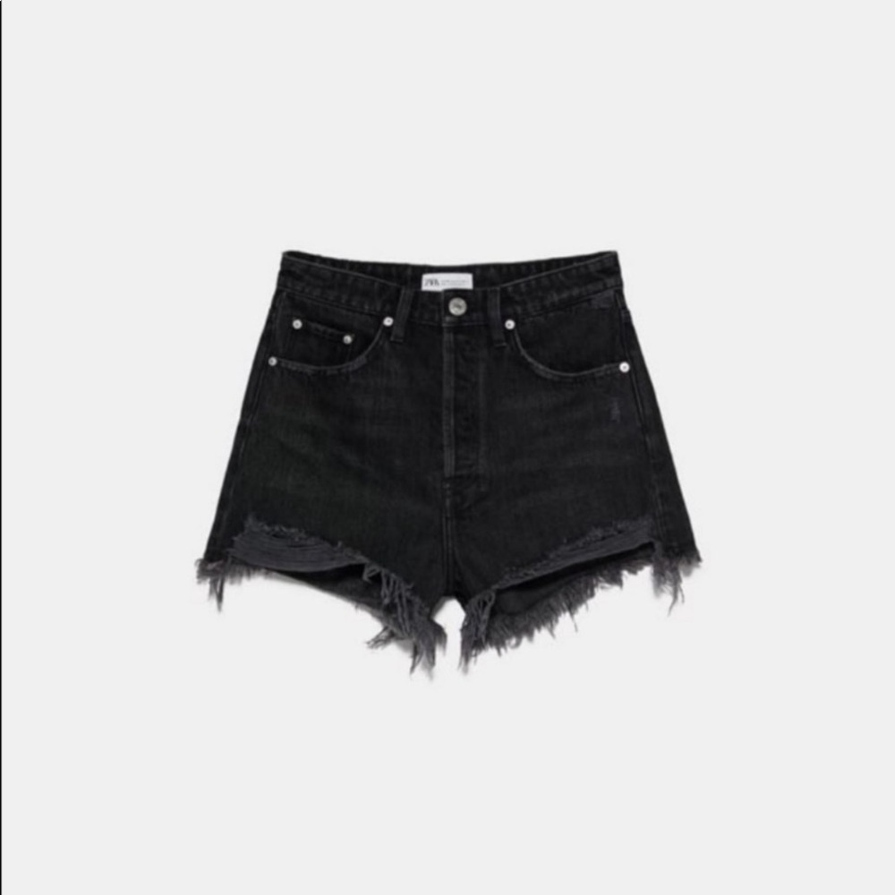 Zara black denim shorts size US 2